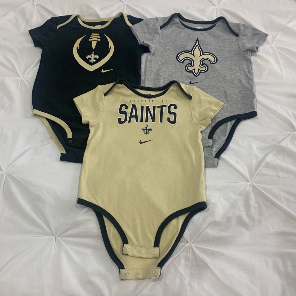 NFL Nike New Orleans Saints Infant 3-Piece Creeper Onesie Set